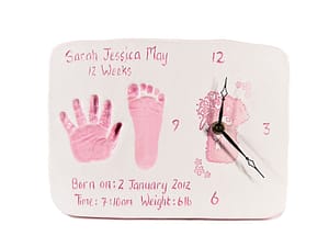 Double Ceramic Baby Imprints Clock