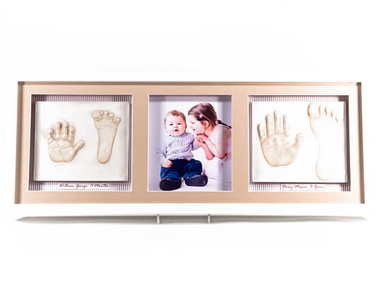 Two Double 2D Stonecast Baby Impressions with Photo