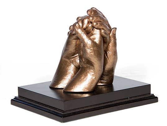 3D Holding Hands Multi Castings on Plinth
